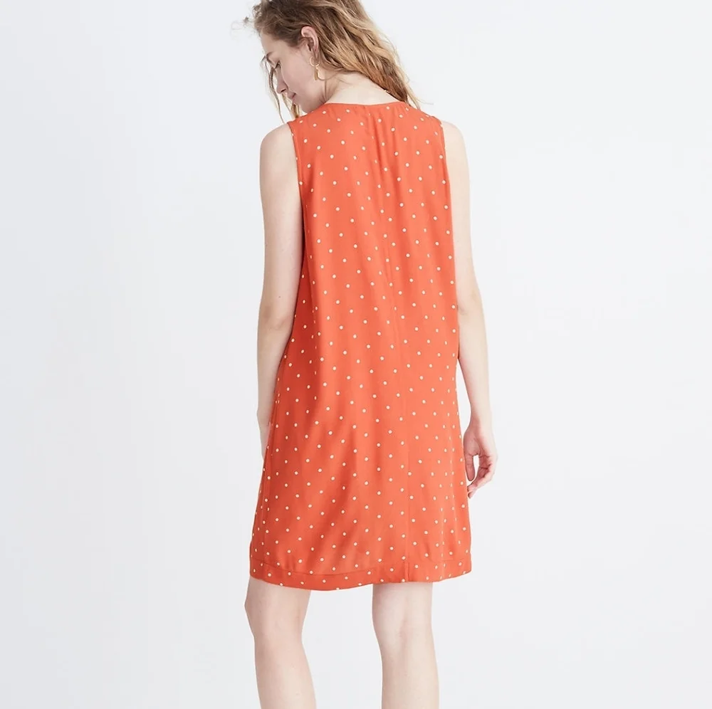 Madewell Heather Button-Front Swing Dress Polka Dot Size XXS